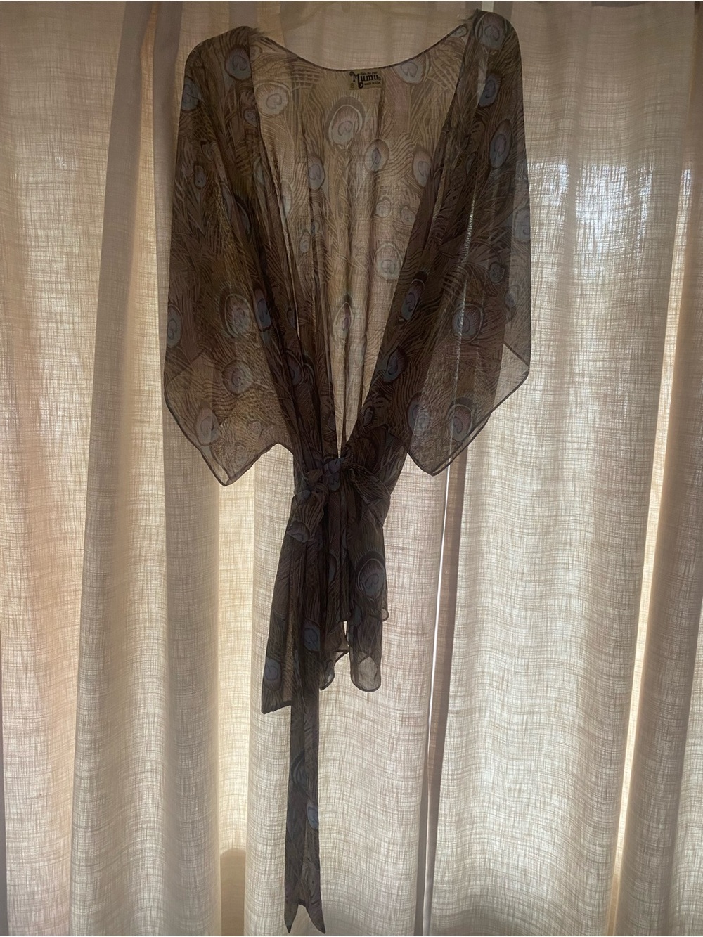 Show Me Your MuMu Sheer Taupe and Cream Printed Robe
